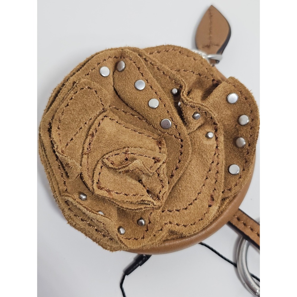 Vera Bradley's‎ Toasted Hazelnut Leather "Rosy Outlook" Bag Purse Charm Studded